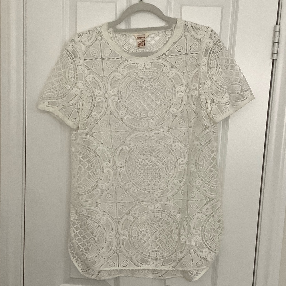 Sundance White Lace Tunic Top